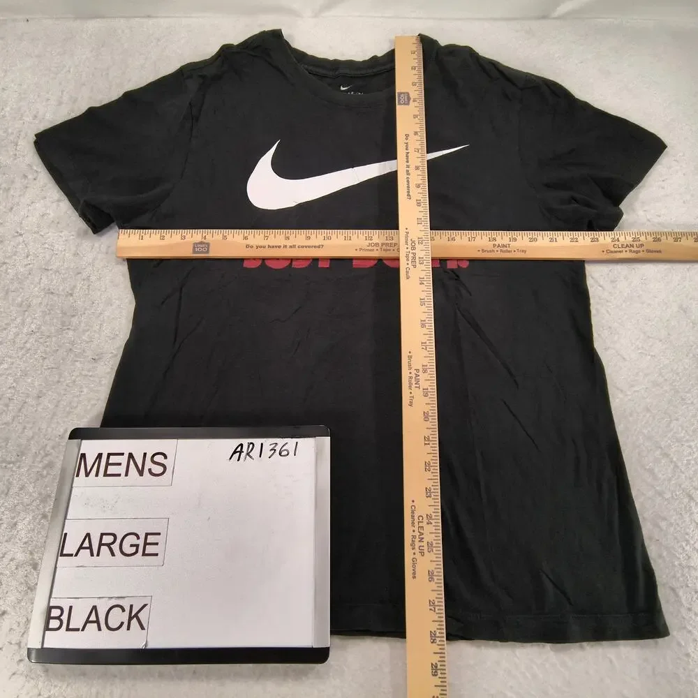 Nike Tee Just Do It Short Sleeve Casual Crew Neck Shirt Mens Size Large L Black